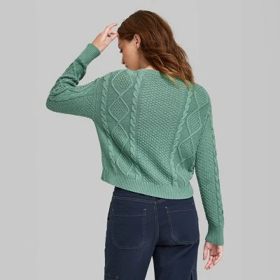 Women's Cropped Cable Pullover - Wild Fable™ 2 Women's Cropped Cable Pullover - Wild Fable™ - Image 2