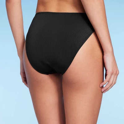 Women's Ribbed Scoop Front High Leg Cheeky Bikini Bottom - Wild Fable™ 1 Women's Ribbed Scoop Front High Leg Cheeky Bikini Bottom - Wild Fable™